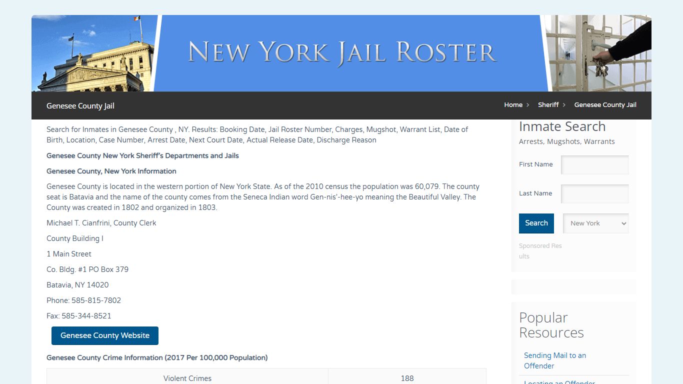 Genesee County Jail | Jail Roster Search